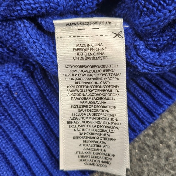 Polo Ralph Lauren Men's Royal Blue Cable Knit Crewneck Sweater Pullover XL - Picture 7 of 9